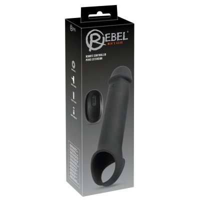 Przedłużająca nakładka na penisa Rebel RC, długość 25 cm, wydłużenie do 8 cm, 10 trybów wibracji, pilot bezprzewodowy - 1