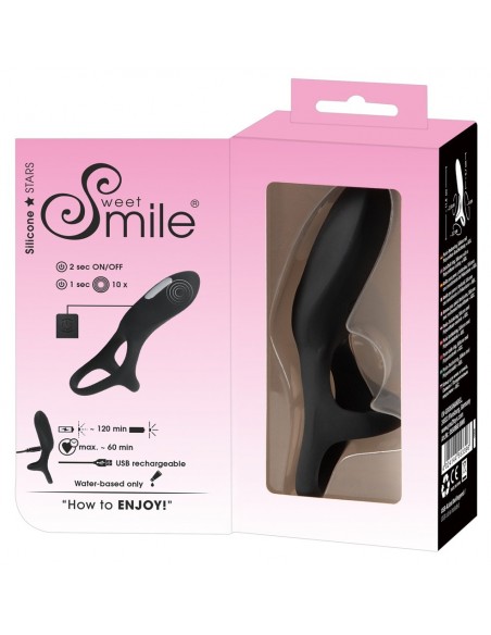 Sweet Smile Vibrating Couples - Strap-ony, dilda na pasku z wibracją - 4