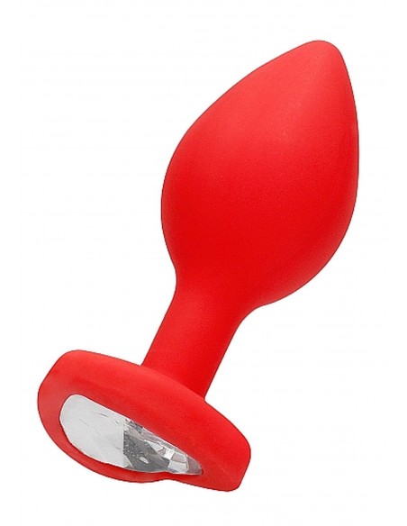 Diamond Heart Butt Plug - Regular - Red - Korki analne silikonowe - 1