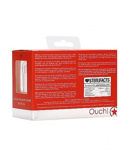 Diamond Heart Butt Plug - Regular - Red - Korki analne silikonowe - 3