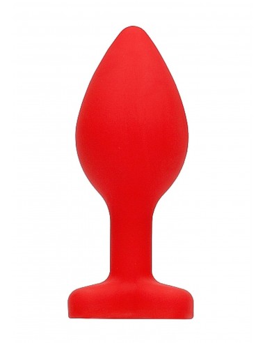 Diamond Heart Butt Plug - Regular - Red - Korki analne silikonowe - 5