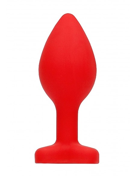 Diamond Heart Butt Plug - Regular - Red - Korki analne silikonowe - 5