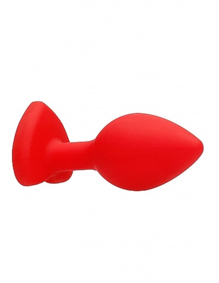 Diamond Heart Butt Plug - Regular - Red - Korki analne silikonowe - 8