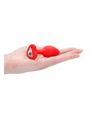 Diamond Heart Butt Plug - Regular - Red - Korki analne silikonowe - 10