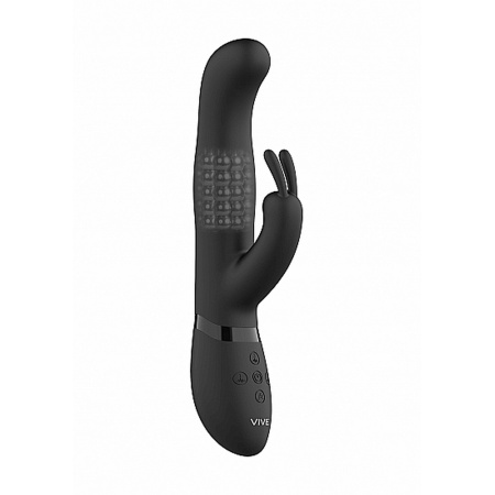 Wibrator typu królik Izara Rotating Beads Rabbit Black - obrotowe kulki 360°, 3 silniki, długość 22 cm, średnica 3,3 cm - 5