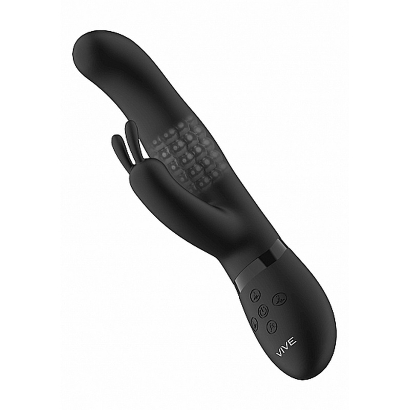 Wibrator typu królik Izara Rotating Beads Rabbit Black - obrotowe kulki 360°, 3 silniki, długość 22 cm, średnica 3,3 cm - 6