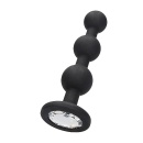 Silicone Beaded Diamond Butt Plug - Black - 1