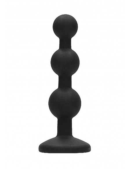 Silicone Beaded Diamond Butt Plug - Black - Korki analne silikonowe - 4