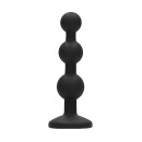 Silicone Beaded Diamond Butt Plug - Black - 4