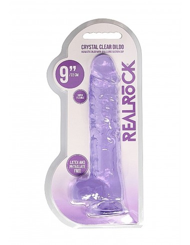 9" / 23 cm Realistic Dildo With Balls - Purple - Dilda żelowe - 2