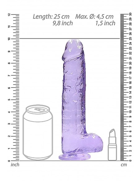 9" / 23 cm Realistic Dildo With Balls - Purple - Dilda żelowe - 3