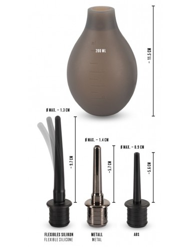 Pompowany Plug Rebel Anal Douche with 3 attch - Korki analne pompowane - 9