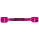 Adjustable Leather Handcuffs - Pink - 3