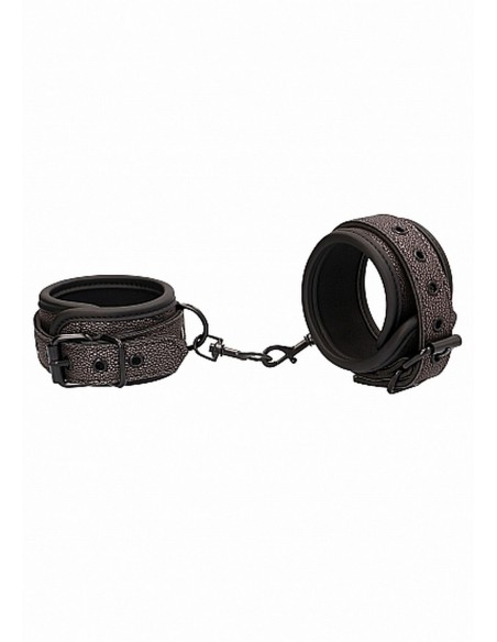Ouch - Elegant Wrist Cuffs - Titanium Grey - Kajdanki erotyczne - 1
