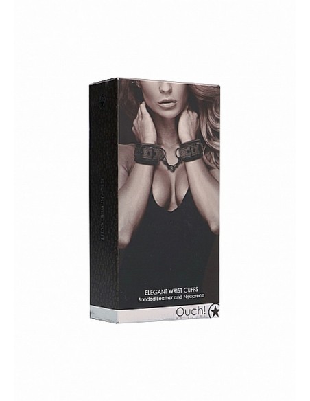 Ouch - Elegant Wrist Cuffs - Titanium Grey - Kajdanki erotyczne - 2