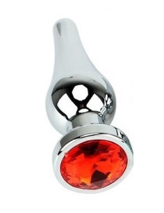 Plug-Diamond King Butt Plug - Metal Medium Red - Korki analne silikonowe - 1 2