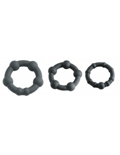 Pierścień na penisa Malesation Black Pearl Ring Set - Pierścienie erekcyjne niewibrujące - 1