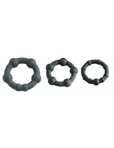 Pierścień na penisa Malesation Black Pearl Ring Set - Pierścienie erekcyjne niewibrujące - 1