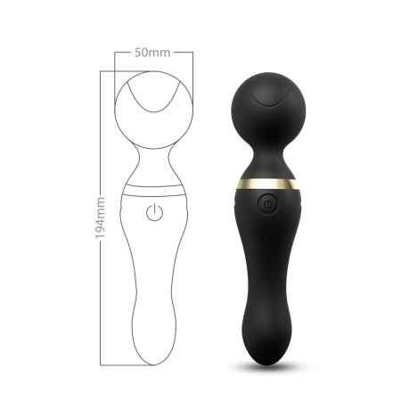 Freeza Black masażer erotyczny z wyginającą się główką, 9 trybami wibracji i wodoodporną obudową, 19,4 cm - 3