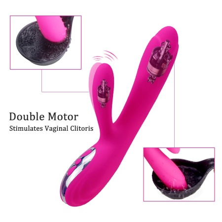 Wibrator Joker Heating z podgrzewaniem i podwójną stymulacją punktu G i łechtaczki, 22 cm - 5