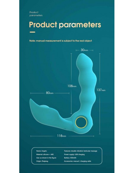 Stymulator-Angelo Male Prostate Triple Stimulation (blue) - Masażery i stymulatory prostaty - 10
