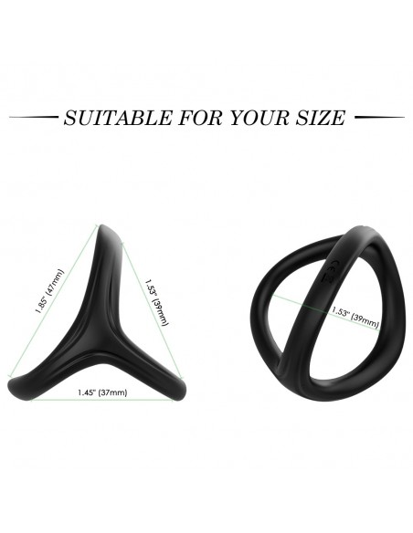 Tresor black - Pierścienie erekcyjne niewibrujące - 8