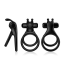 Pierścień wibracyjny Traveler Black - podwójna, rozciągliwa konstrukcja z silikonu medycznego, 8 × 4,7 × 3,2 cm - 6
