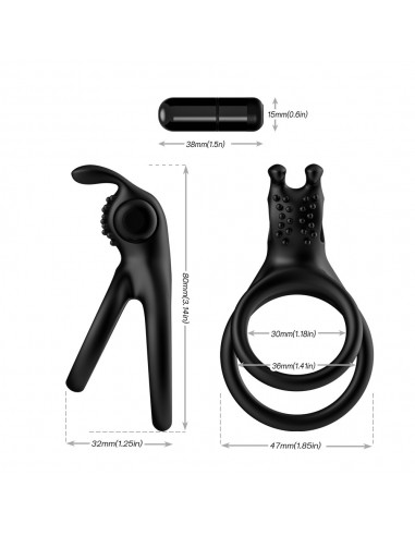 Traveler Black - Pierścienie erekcyjne wibrujące - 8