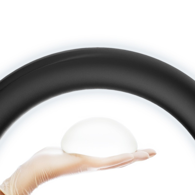 Pierścień wibracyjny Traveler Black - podwójna, rozciągliwa konstrukcja z silikonu medycznego, 8 × 4,7 × 3,2 cm - 10