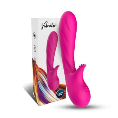 Wibrator Romance Pink - zakrzywiony, silikonowy, 9 trybów, stymulacja punktu G i łechtaczki, IPX7, 18 cm - 1