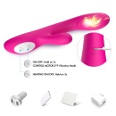 Wibrator do stymulacji łechtaczki i punktu G Spark pink - podwójna stymulacja, ogrzewanie, 9 trybów wibracji, 22,4 × 4,2 cm - 6