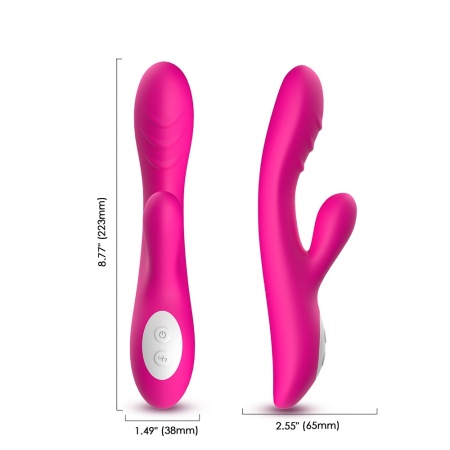 Wibrator do stymulacji łechtaczki i punktu G Spark pink - podwójna stymulacja, ogrzewanie, 9 trybów wibracji, 22,4 × 4,2 cm - 10