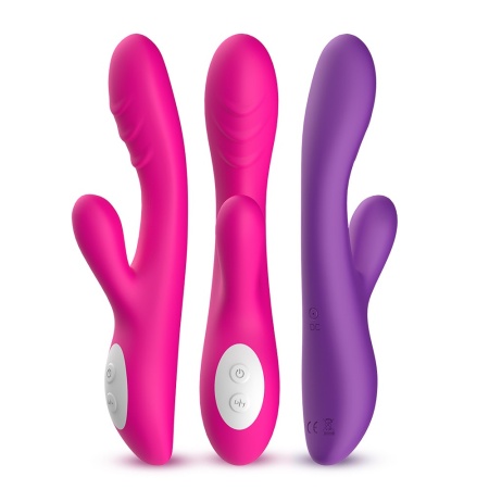 Wibrator do stymulacji łechtaczki i punktu G Spark pink - podwójna stymulacja, ogrzewanie, 9 trybów wibracji, 22,4 × 4,2 cm - 11