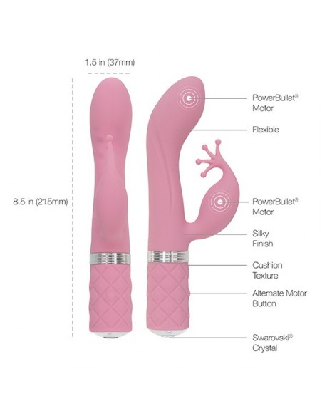 Pillow Talk - Kinky Rabbit & G-Spot Vibrator Pink - Wibratory Króliczki - 4