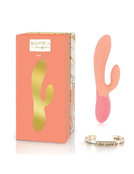 Rs - Essentials - Xena Rabbit Vibrator Peach & Coral - Wibratory Króliczki - 6