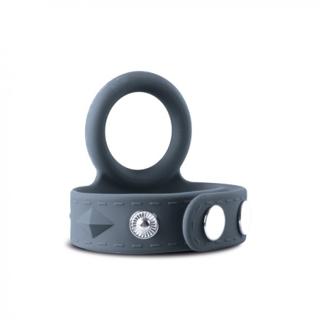 Pierścień erekcyjny z paskiem na jądra Cock & Ball Strap S/M - silikonowy, regulacja średnicy 3,5-6 cm, długość 22 cm, średnica - 1