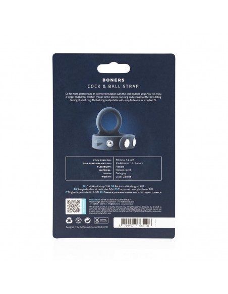 Boners Cock & Ball Strap - S/M - Strap-ony, dilda na pasku bez wibracji - 6