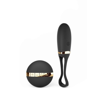 Jajko wibrujące z pilotem i sterowaniem głosowym Secret Delight Gold & Black 12,5 cm - 1