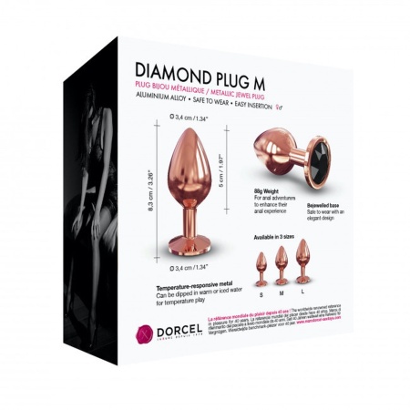 Korek analny DIAMOND PLUG M - metalowy, stożkowy, Ø 3,4 cm, długość 8,3 cm - 5