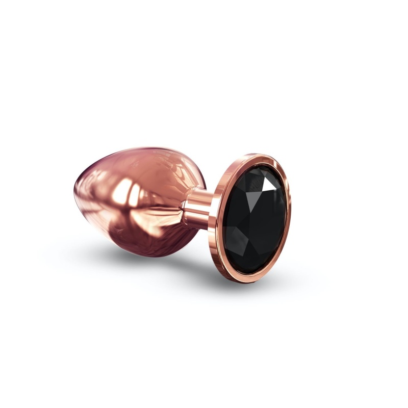 Korek analny DIAMOND PLUG L ze stopu aluminium z diamentem, długość 9,5 cm, średnica 4,1 cm, płaska podstawa - 1