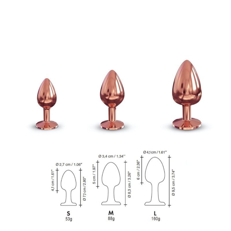Korek analny DIAMOND PLUG L ze stopu aluminium z diamentem, długość 9,5 cm, średnica 4,1 cm, płaska podstawa - 7