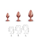 Korek analny DIAMOND PLUG L ze stopu aluminium z diamentem, długość 9,5 cm, średnica 4,1 cm, płaska podstawa - 7