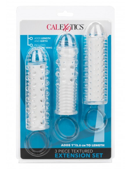 Textured Extension Set 3 Pcs - Przedłużki i nakładki na penisa - 2