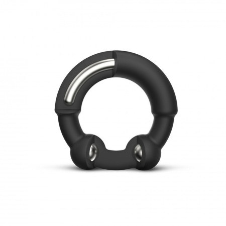 Pierścień erekcyjny STRONGER RING z płynnego silikonu z 3 metalowymi wypustkami, średnica wewnętrzna 3,5 cm - 2