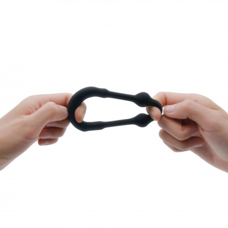 Pierścień erekcyjny STRONGER RING z płynnego silikonu z 3 metalowymi wypustkami, średnica wewnętrzna 3,5 cm - 5