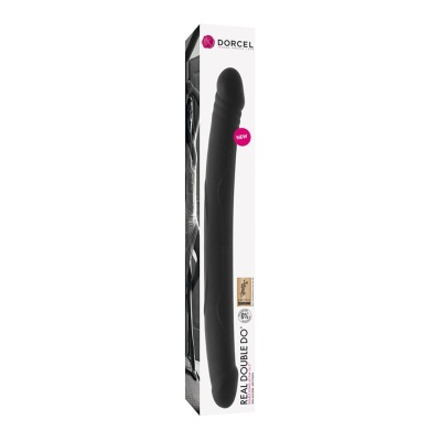 Podwójne Dildo Real Double Do Black z Silikonu Medycznego, 42 cm, Ø 4 cm - 1 2