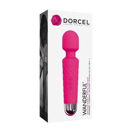 Wibrator wand Wanderful Magenta - silikonowy masażer wielokrotnego ładowania z 8 prędkościami i 10 trybami wibracji, 20 cm - 2