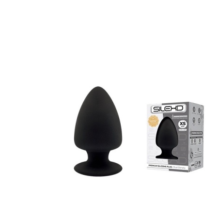 Plug analny Silexd Model 1 XS - platynowy silikon i termoreaktywny wkład Silexpan o podwójnej gęstości, długość 8 cm, maksymalna - 3