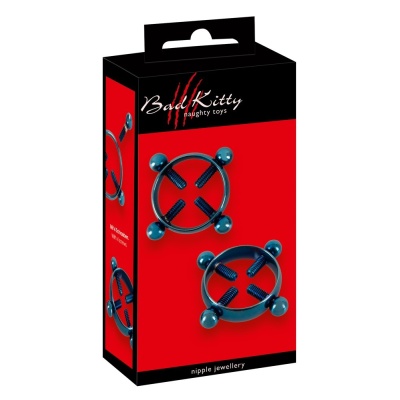 Zaciski na sutki Bad Kitty Blue Moon – bez piercingu, stal nierdzewna, Ø 2,1 cm, regulacja 0,4–1,8 cm - 1
