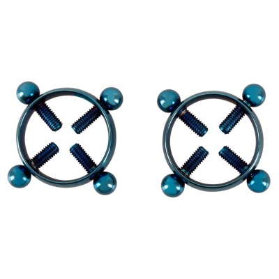 Zaciski na sutki Bad Kitty Blue Moon – bez piercingu, stal nierdzewna, Ø 2,1 cm, regulacja 0,4–1,8 cm - 1 2